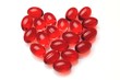 Heart shaped from red capsules