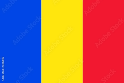 Illustration: blue yellow anr red flag of romania with official proportion blue yellow anr red flag of romania with official proportion