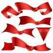 Vector set of red banners