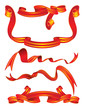 Vector set of red banners