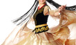 Smiling dancer in motion with long hair