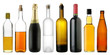 Bottles of alcoholic drinks