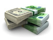 Stack of 100 Eurodollar abstract bills