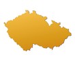 Czech Republic map filled with orange gradient
