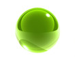 bright green glass sphere isolated