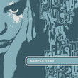 Woman face, vector illustration. CD cover. Woman face, vector illustration. CD cover.