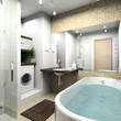 Modern bathroom. 3D render