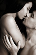 Intimate lovers embrace