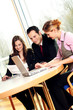 successful business team is working with a laptop