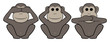 Three monkeys of east philosophies