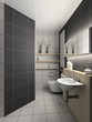 3D render modern interior of toilet