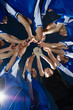 Football team cheering