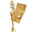 Dollar Holding Giant Golden Calculator