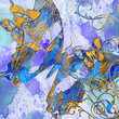 artistic blue abstraction with butterflies artistic blue abstraction with butterflies