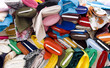 colorful fabrics on market