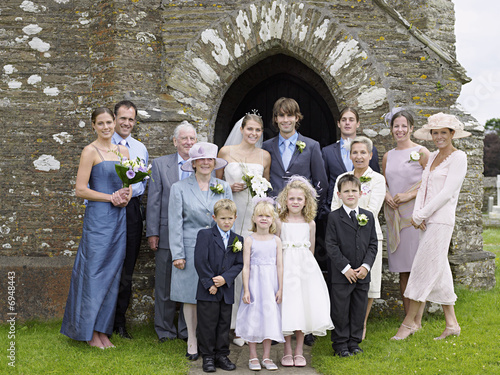 Family portrait at wedding