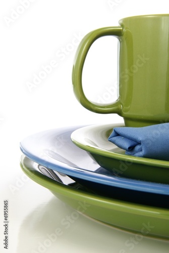 Photo: Green and Blue Tableware Green and Blue Tableware