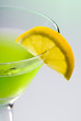 Lemon Slice On A Green Cocktail