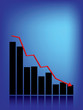 Recession bar graph with copy space
