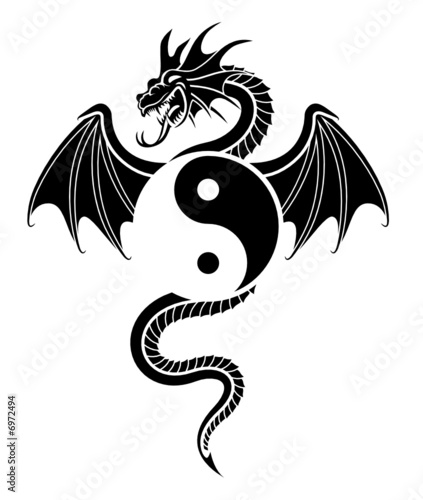 dragon yin yang tattoo. Yin Yang Dragon