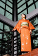 Kimono Girl against windows