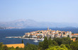 Panoramic view on the historical part of Korcula, Croatia Panoramic view on the historical part of Korcula, Croatia