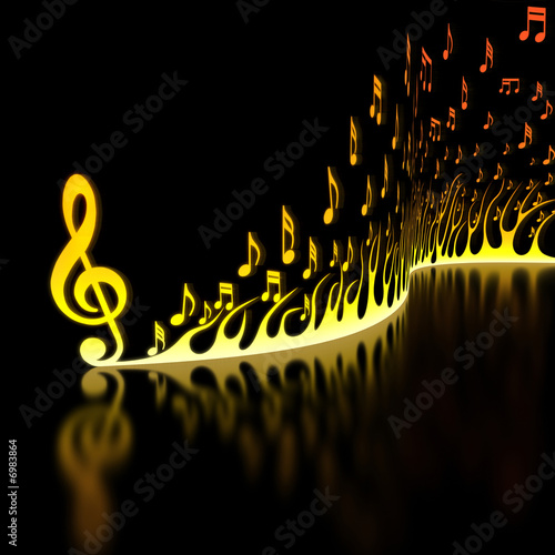 Illustration: Flame of Musical Notes Flame of Musical Notes