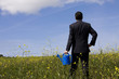 businessman with a flowerpot