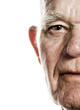 Elderly man's face over white background Elderly man's face over white background