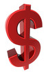 Illustration: red dollar sign 3D red dollar sign 3D
