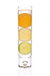 Lemon,orange and lime in glass of water