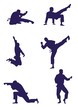 silhouettes of the people, single combat