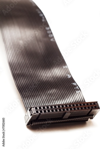 Photo: Black computer ribbon cable. Black computer ribbon cable.