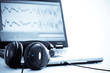 laptop with headphones