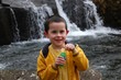 Boy blowing bubbles