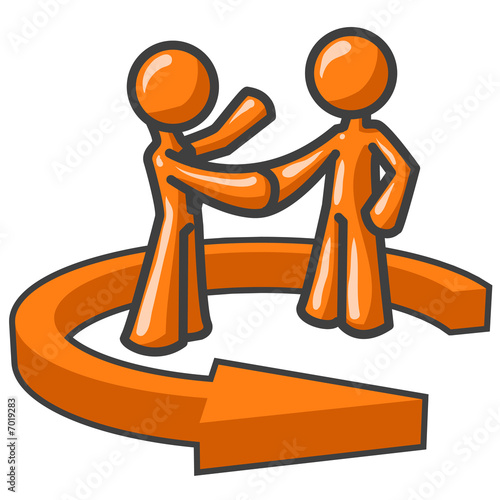 Orange Men Shaking Hands © Leo Blanchette #7019283. Orange Men Shaking Hands