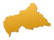 Central African Republic map filled with orange gradient