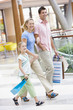 Family in shopping mall