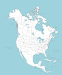 North America vector map with countries