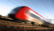 Fast train with motion blur