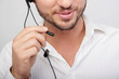 Foto: mund mikrofon headset mann zähne sprechen telefonieren mund mikrofon headset mann zähne sprechen telefonieren