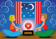 fortune teller kids having a spiritualism seance