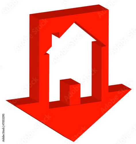Illustration: crashing housing market crashing housing market