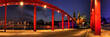 Red bridge and cathedral in the night 