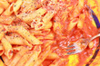 Bowl of half eaten macaroni pasta