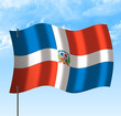 Drapeau de la république dominicaine vent et ciel