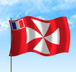 Drapeau de Wallis et Futuna , ciel et vent