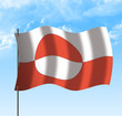 Drapeau du Groenland / Greenland , ciel et vent Drapeau du Groenland / Greenland , ciel et vent