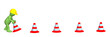 3d puppet - working, installing emergency cones