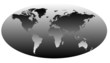 Map World Black & White